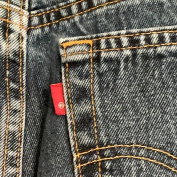 Levi’s 521 Dark Denim Jeans Tapered Fit Tapered Leg MADE IN USA - Picture 5 of 6